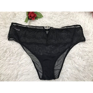 Women's DKNY DK8623 Dot Mesh Bikini Panty Underwear Size X-Large High Waist NWOT